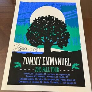 Rare! TOMMY EMMANUEL 2015 Fall Tour USA Signed 18”x24” Screen Print